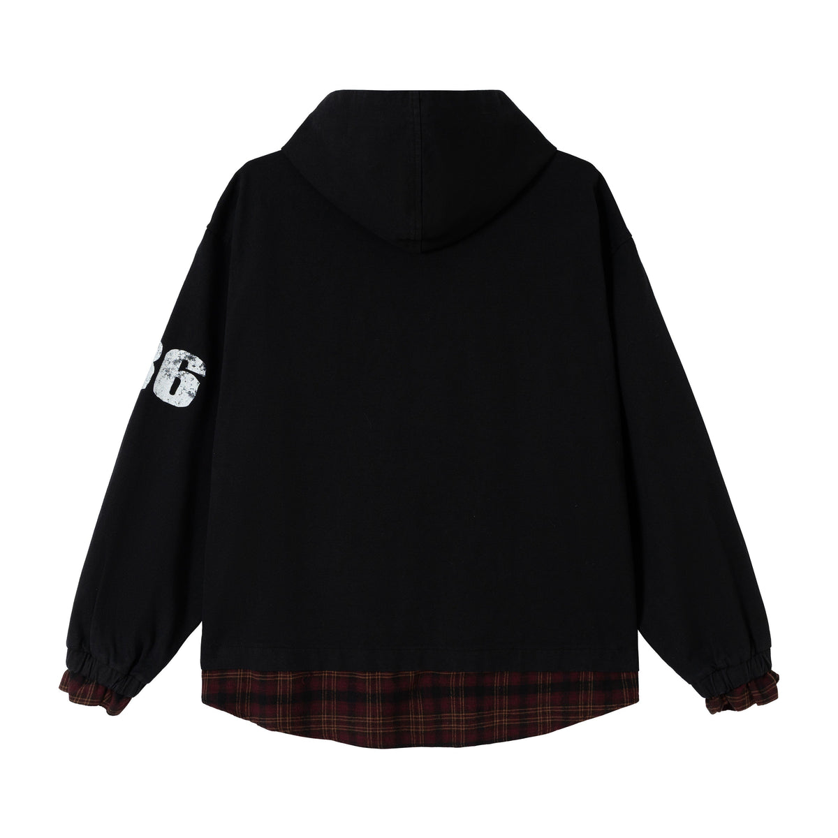 Madxmarx Plaid-Lined Zip Hoodie