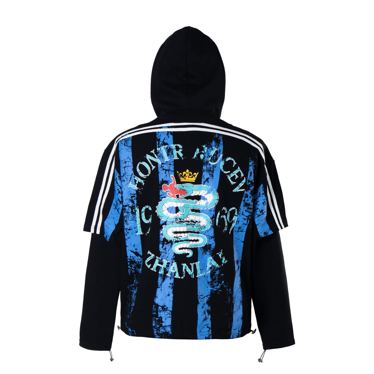 Madxmarx Layered Graphic Hooded Long Sleeve Tee