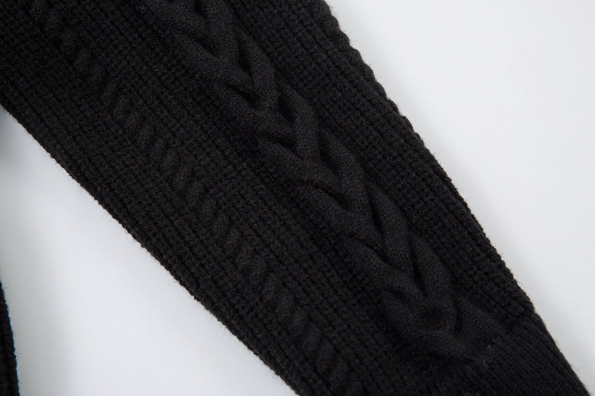 Madxmarx Vintage Cable Knit Polo Sweater