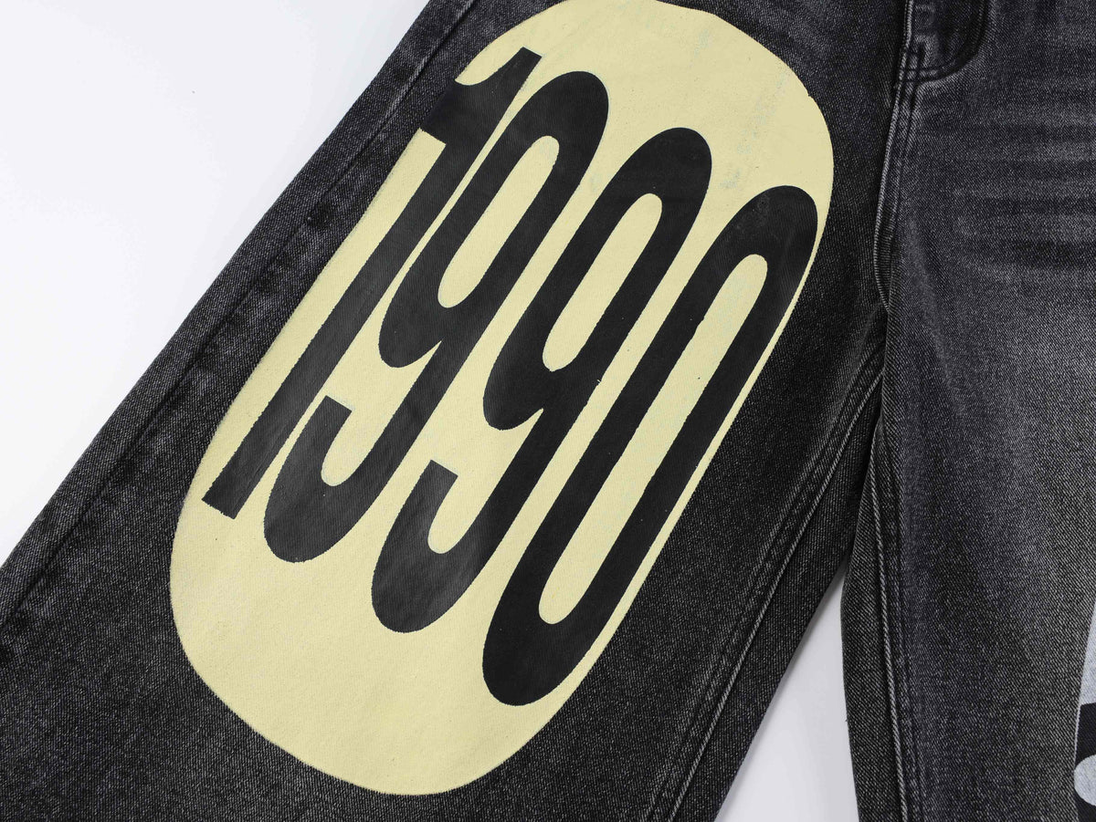 Madxmarx 1990 Graphic Wide-Leg Jeans