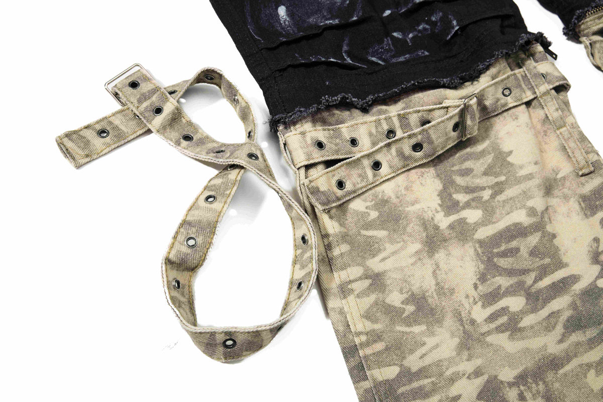 Madxmarx Gewaschene Utility-Cargohose aus Denim
