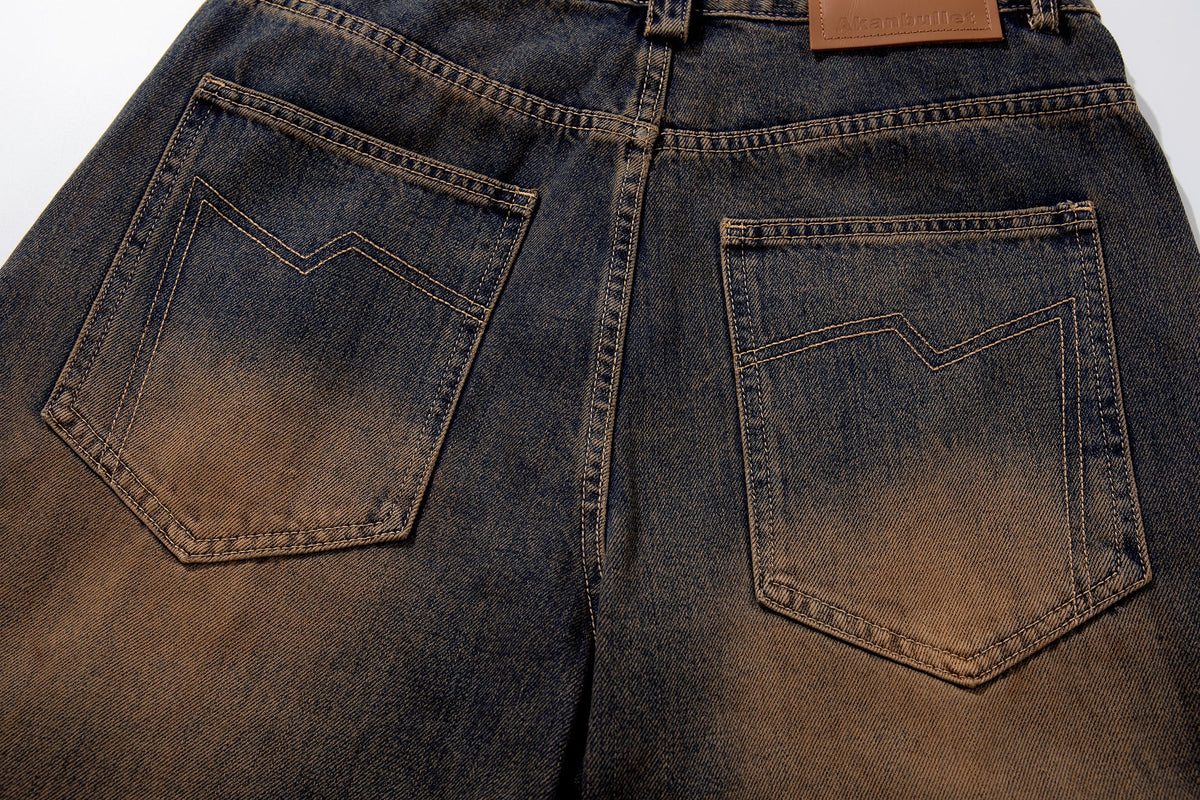 Madxmarx Sand-Fade Utility Wide-Leg Jeans
