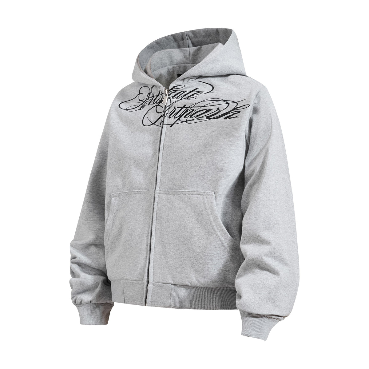 Madxmarx Script Graphic Zip-Up Hoodie