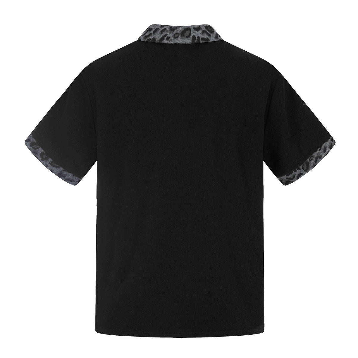 Madxmarx “Leopard Collar Graphic Polo Tee”