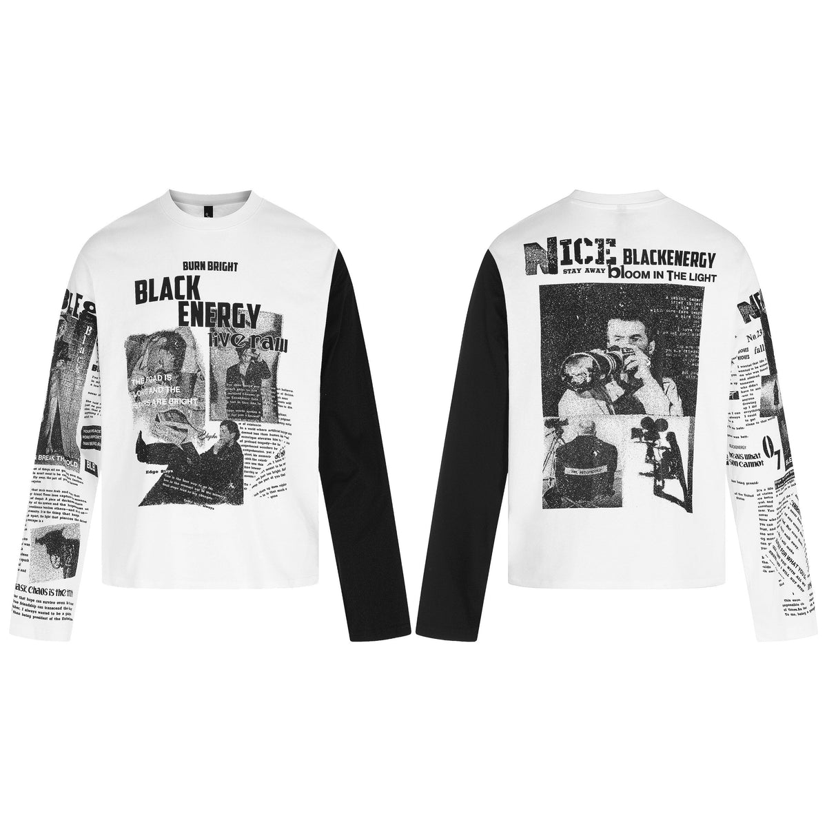 Madxmarx Black Energy Graphic Long Sleeve T-Shirt