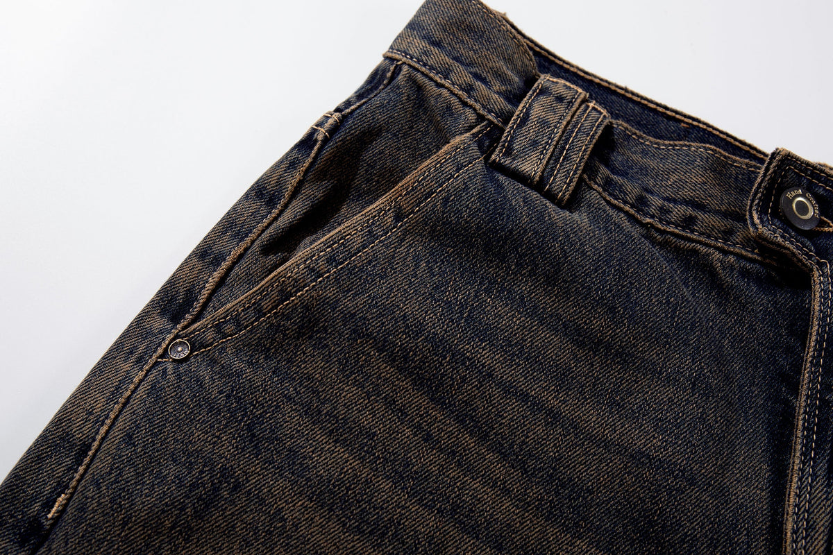 Madxmarx Sand-Fade Utility Wide-Leg Jeans