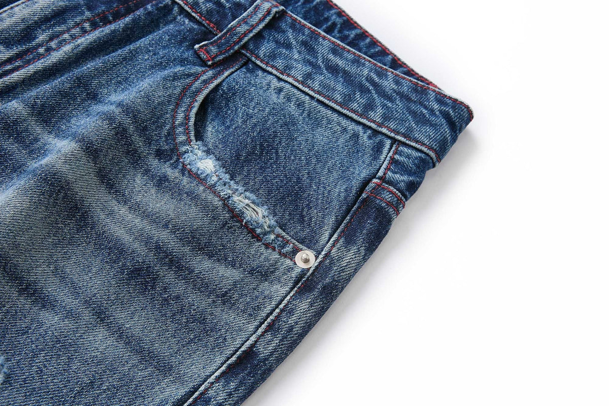 Madxmarx Washed Distressed Baggy Jeans