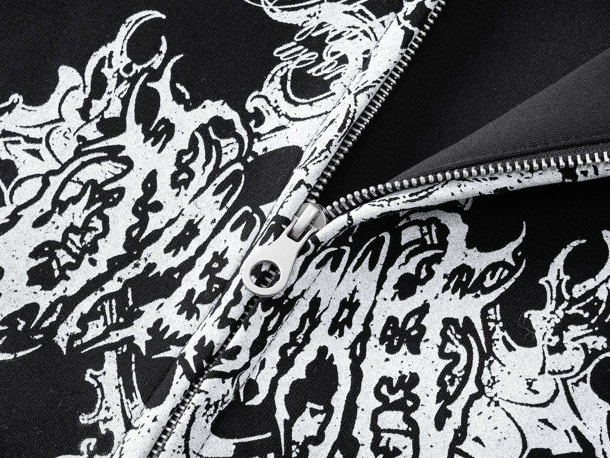 Madxmarx Gothic Cross Zip Hoodie