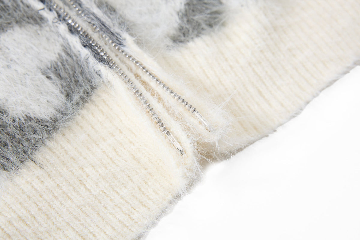 Madxmarx Flame Pattern Fleece Zip Hoodie