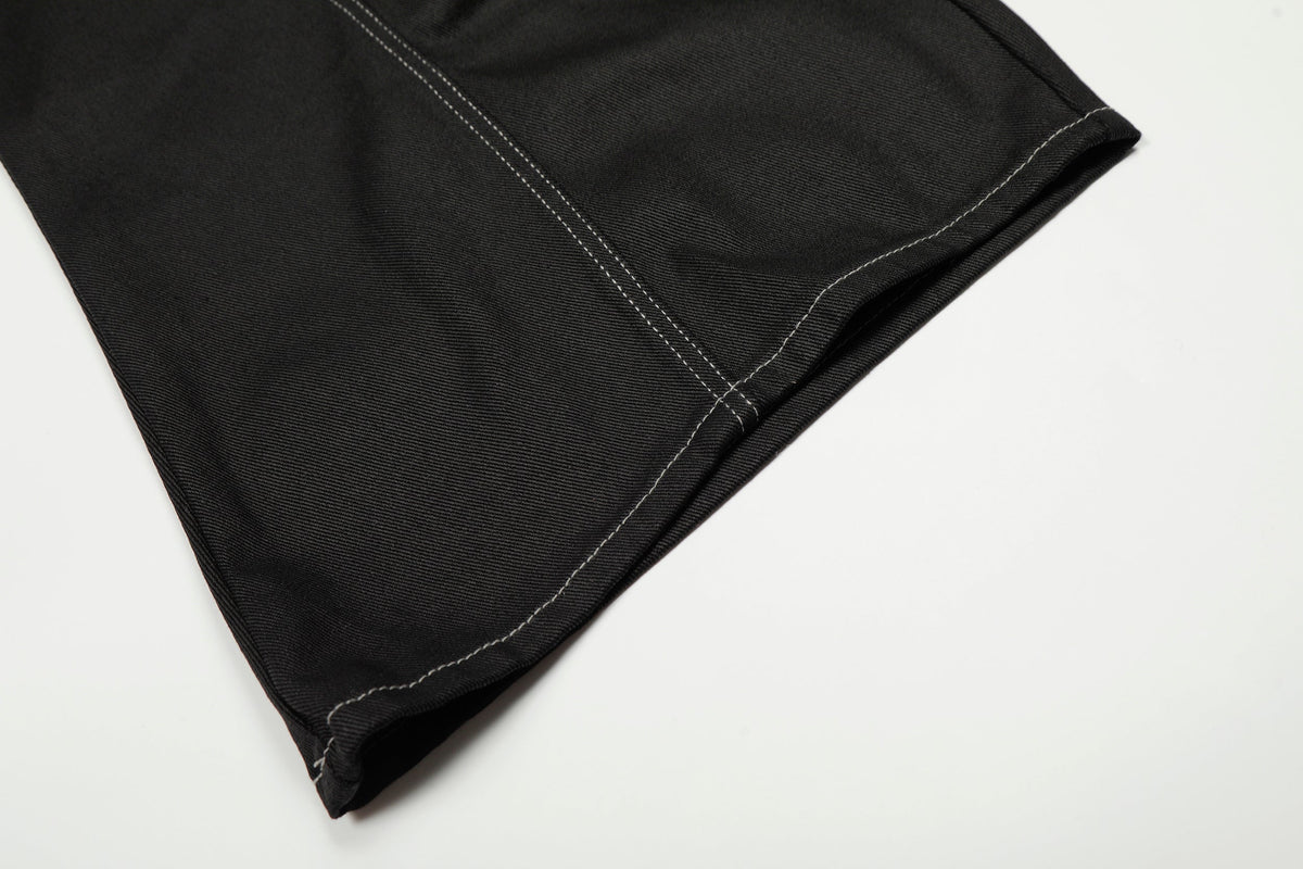 Pantalon large en jean à surpiqûres contrastantes Madxmarx