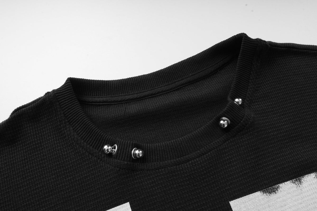 Madxmarx Pierced Portrait Graphic Long Sleeve Tee