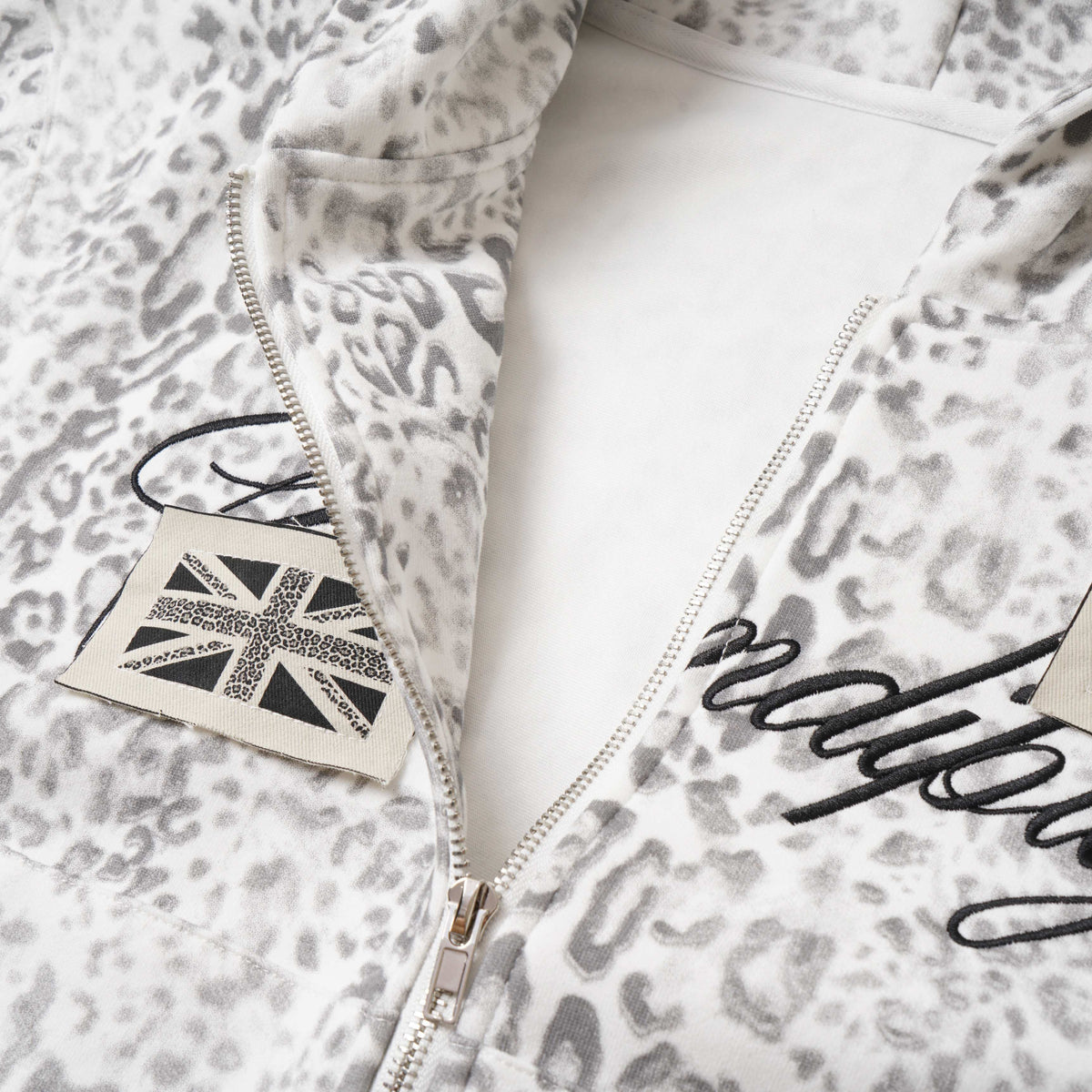 Madxmarx Leopard Print Zip-Up Hoodie