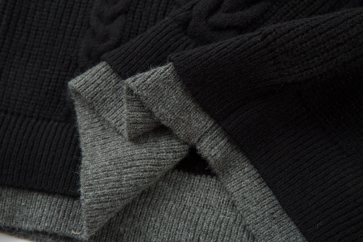 Madxmarx Vintage Cable Knit Polo Sweater