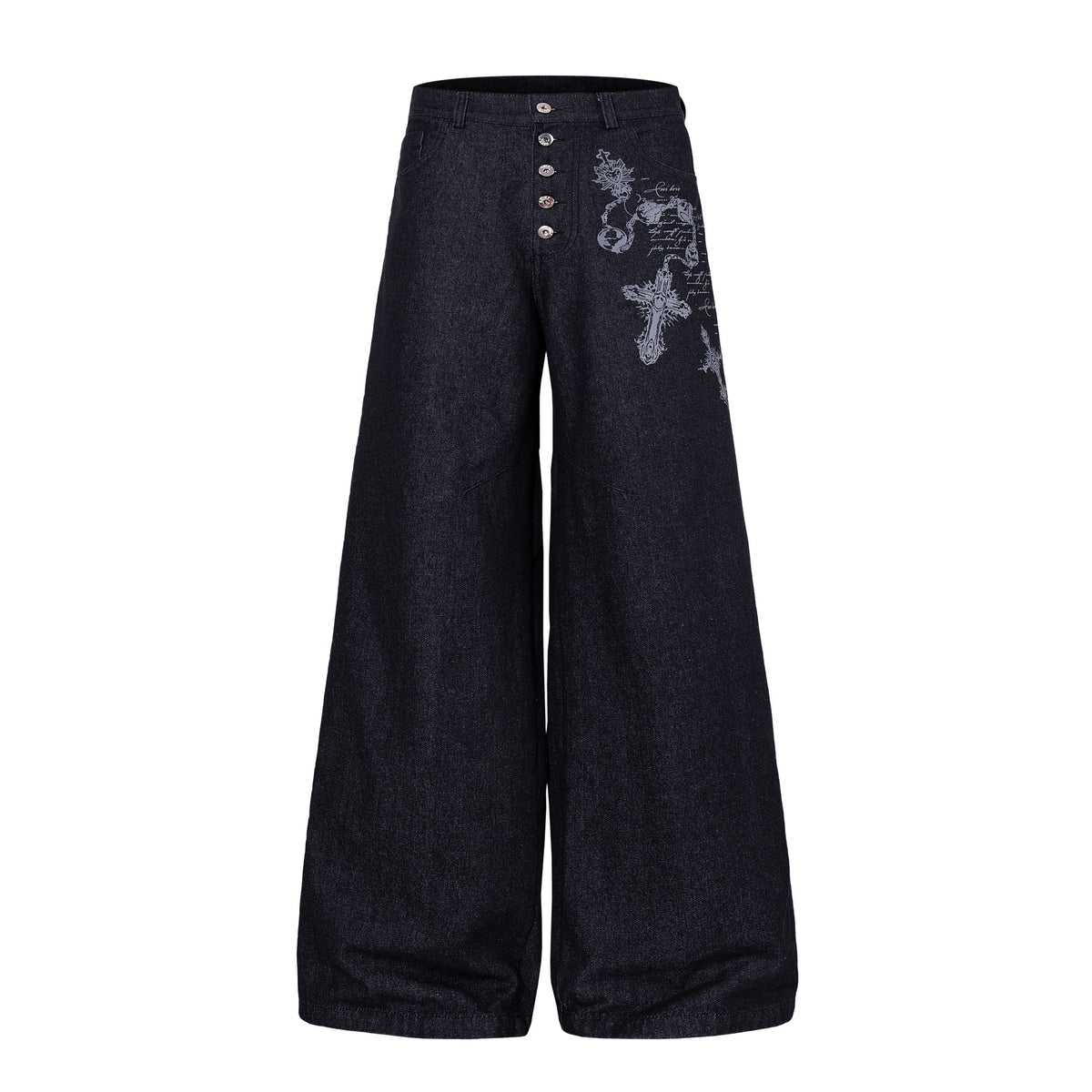 Madxmarx Gothic Cross Wide-Leg Jeans