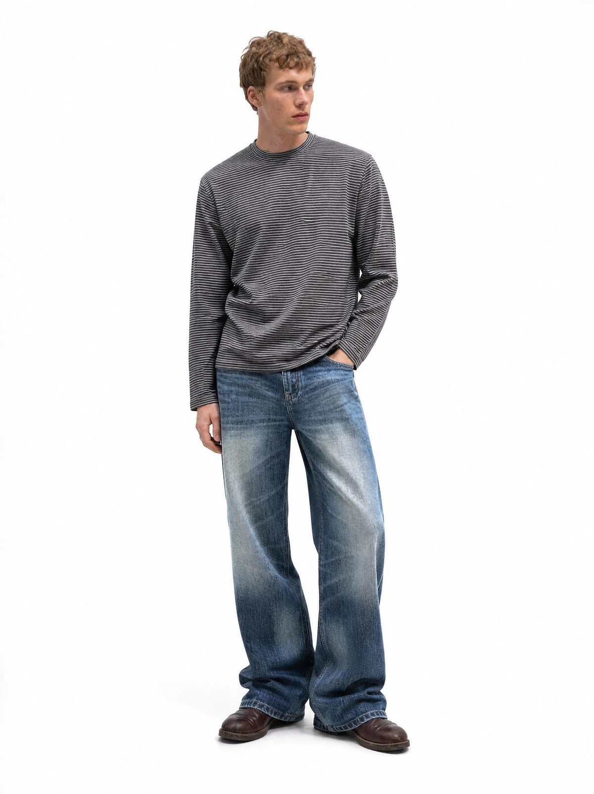 Madxmarx Vintage Washed Wide-Leg Jeans