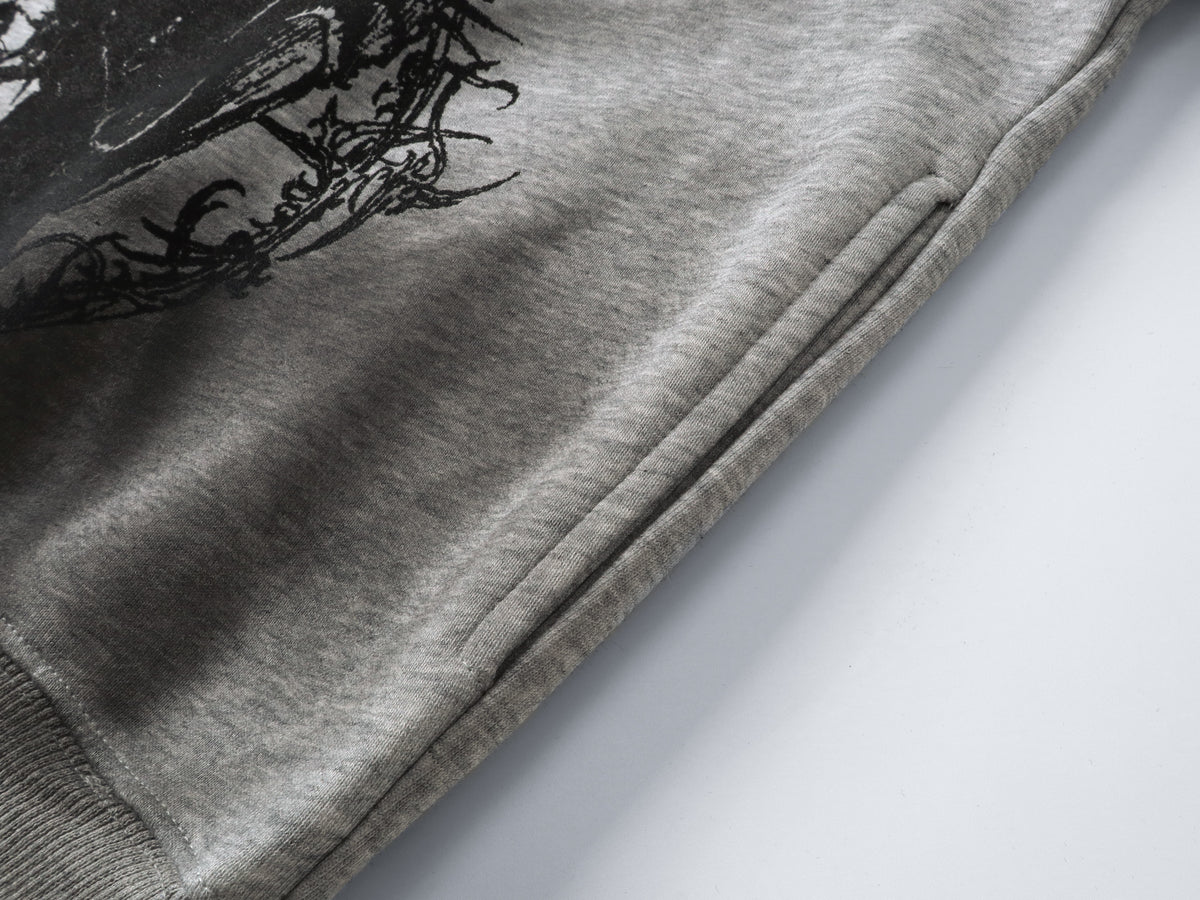 Madxmarx Gothic Fur-Trim Zip-Up Hoodie