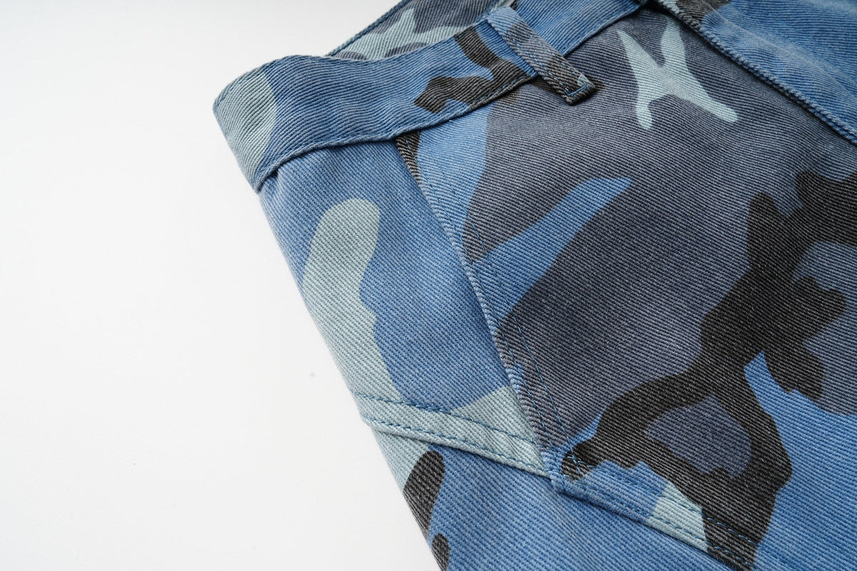 Madxmarx Blue Camo Cargo Pants
