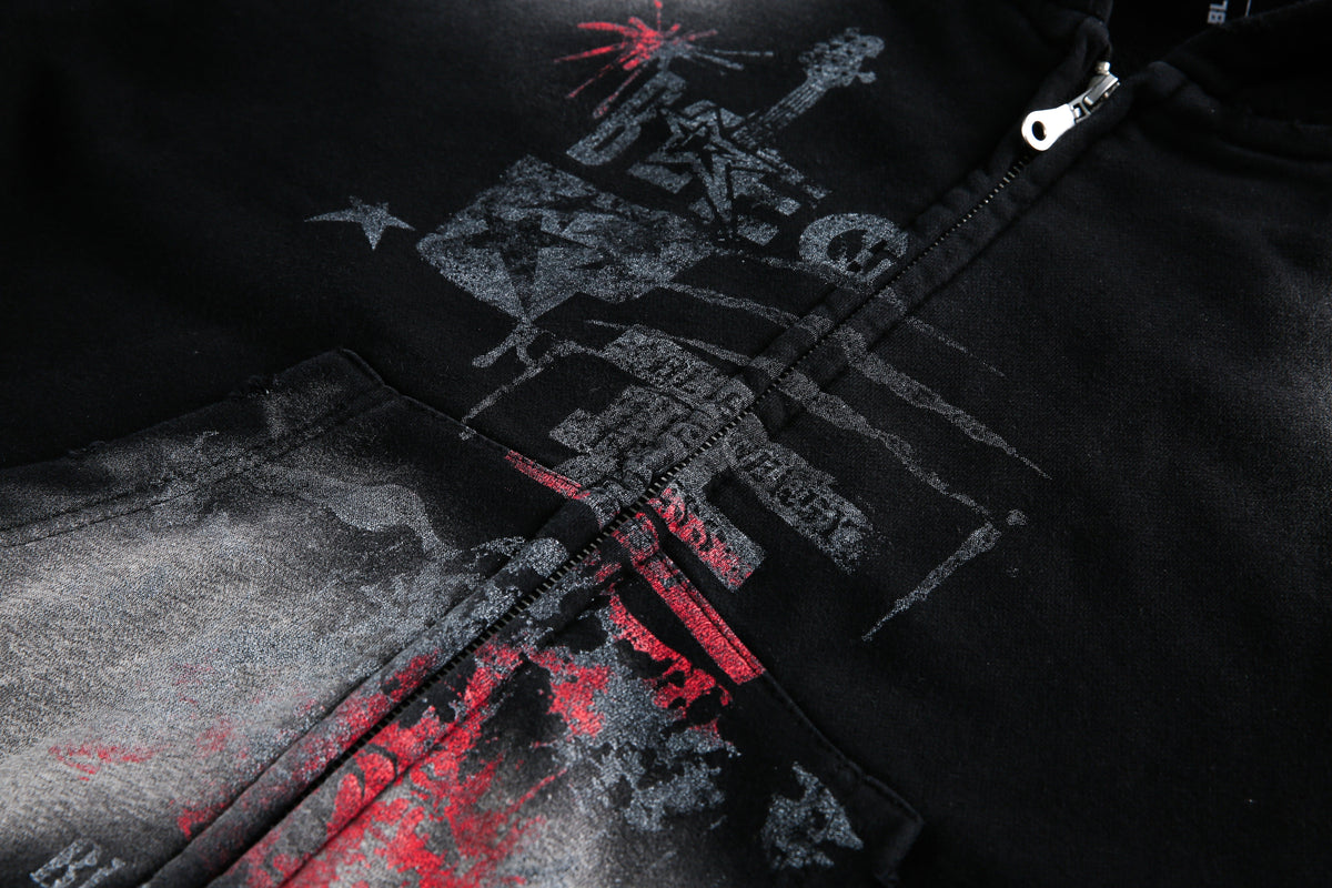 Madxmarx “Rise and Grind” Zip-Up Hoodie