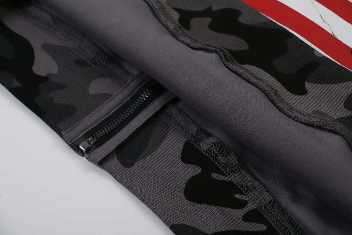 Madxmarx Camo Flag Zip-Up Hoodie