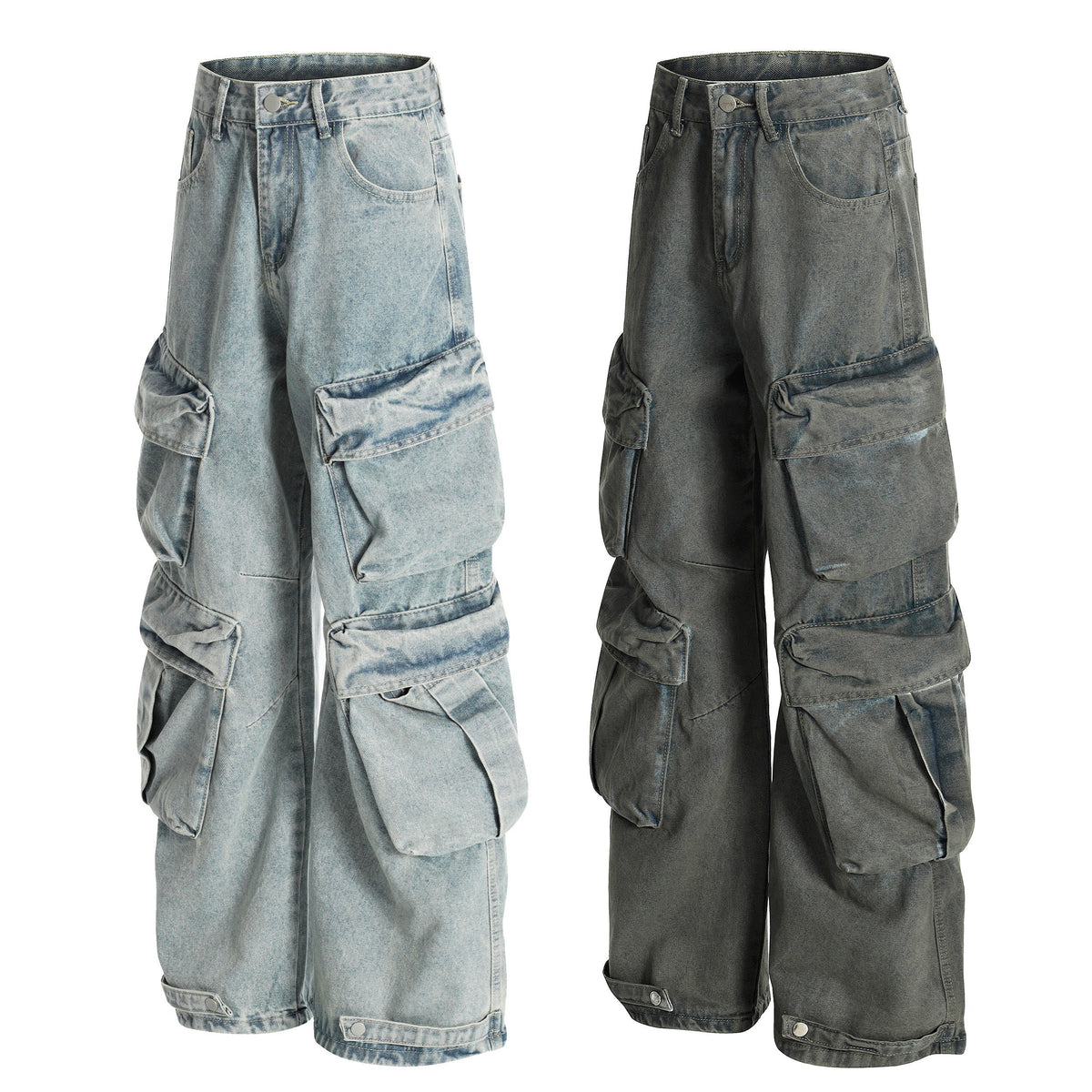 Madxmarx Multi-Layer Cargo Denim Pants
