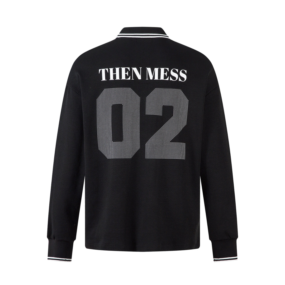 Madxmarx Varsity Langarm-Poloshirt aus Mesh