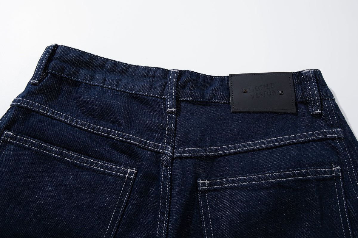 Madxmarx Utility Cuffed Wide-Leg Denim
