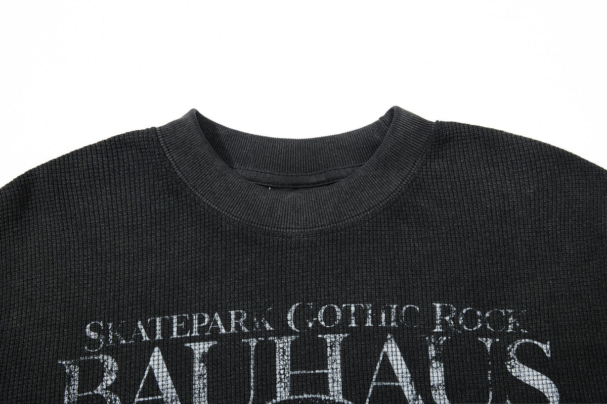 Madxmarx Bauhaus Graphic Waffle Long Sleeve Tee