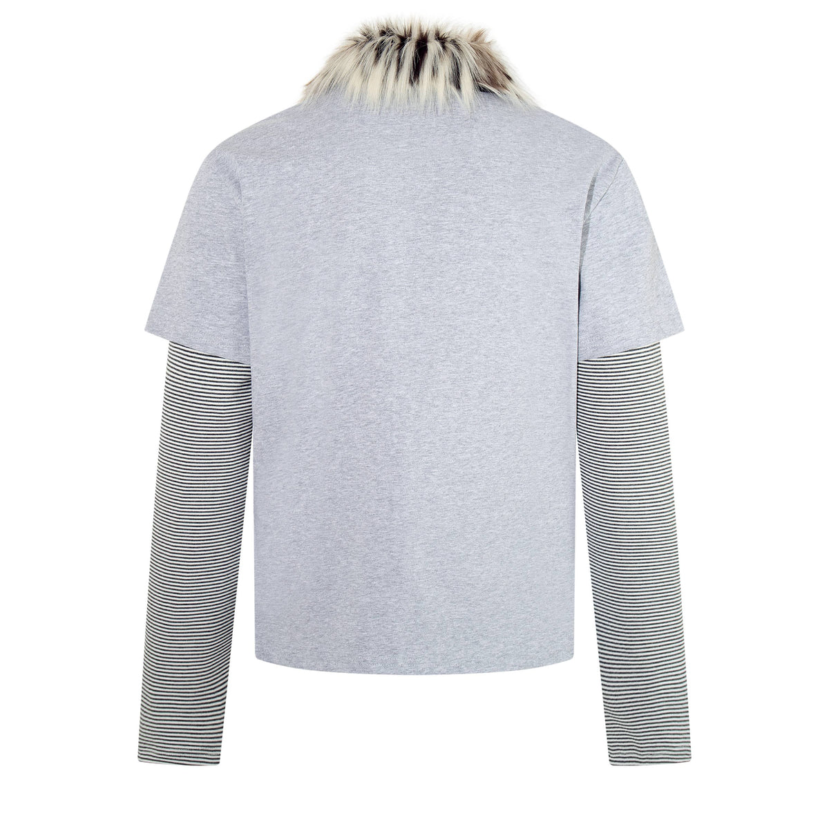 Madxmarx Fur Collar Layered Polo