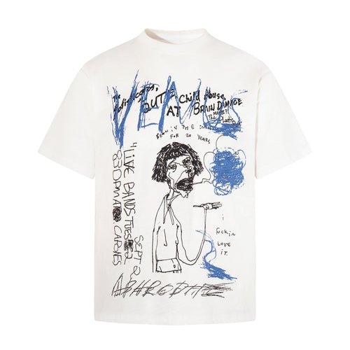 Camiseta gráfica de boceto abstracto Madxmarx - M / Blanco