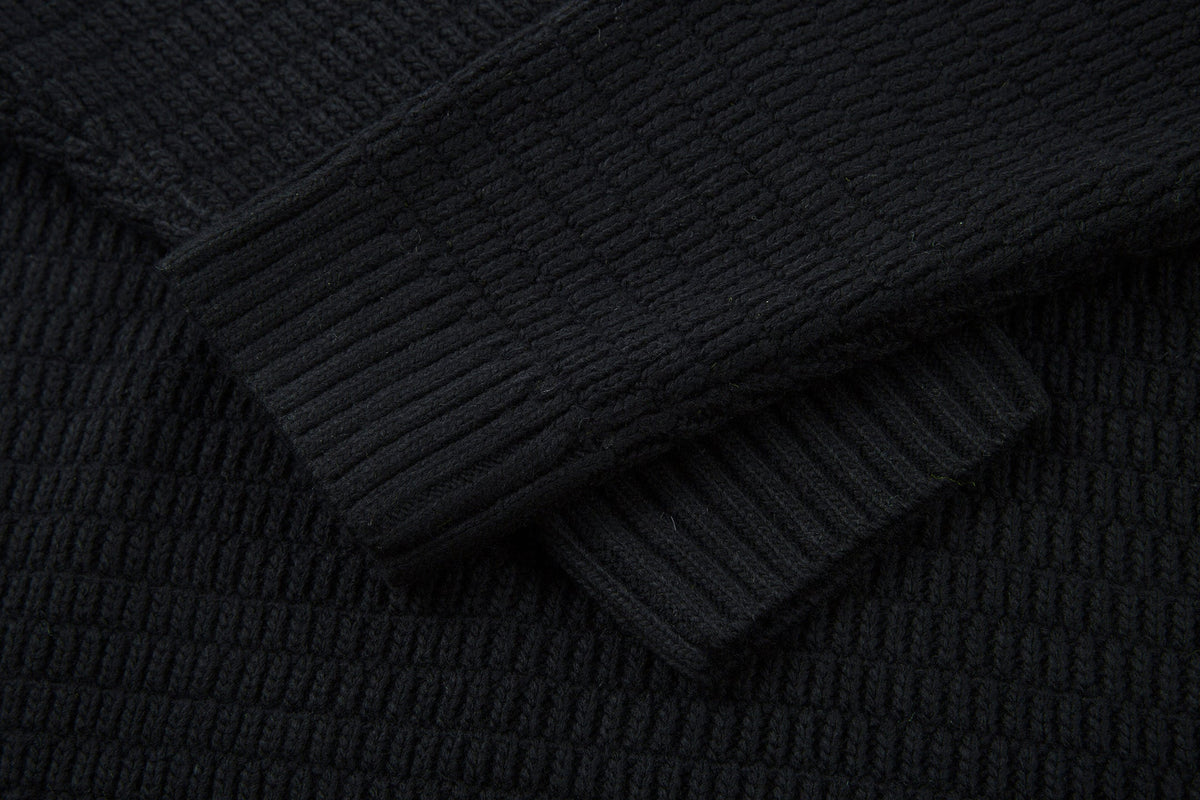 Madxmarx Striped Knit Polo Sweater