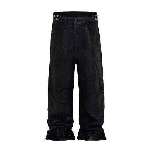 Pantalones de mezclilla de cuero con costura curva Madxmarx - M / Negro