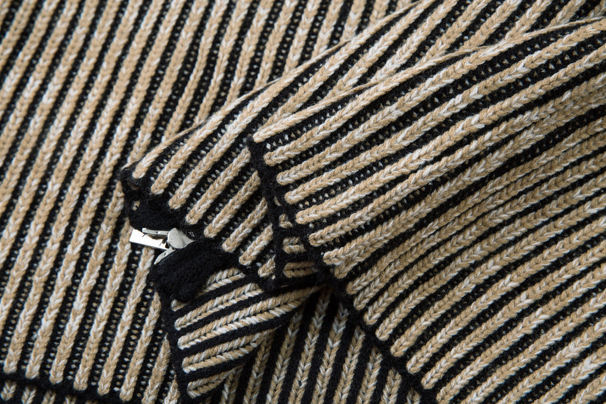 Madxmarx Striped Textured Zip Jacket