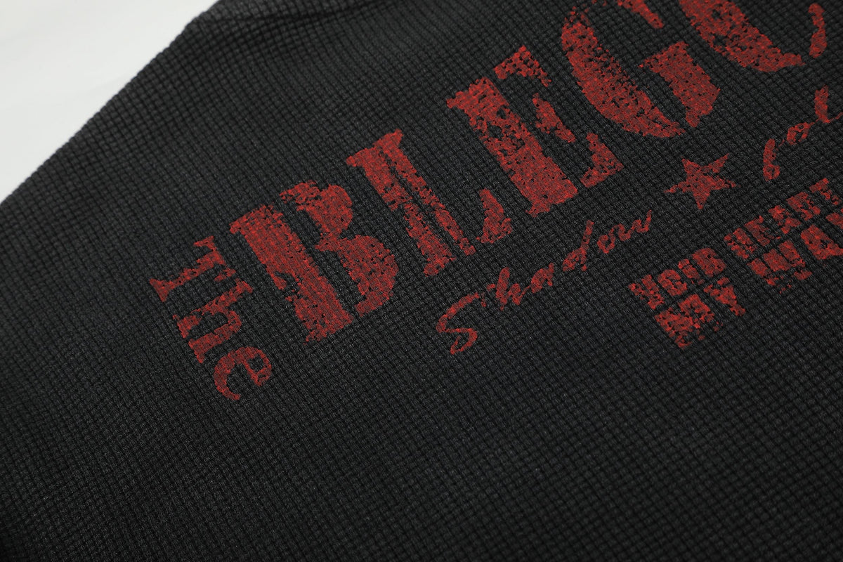 Madxmarx Vintage Graphic Waffle Long Sleeve Tee