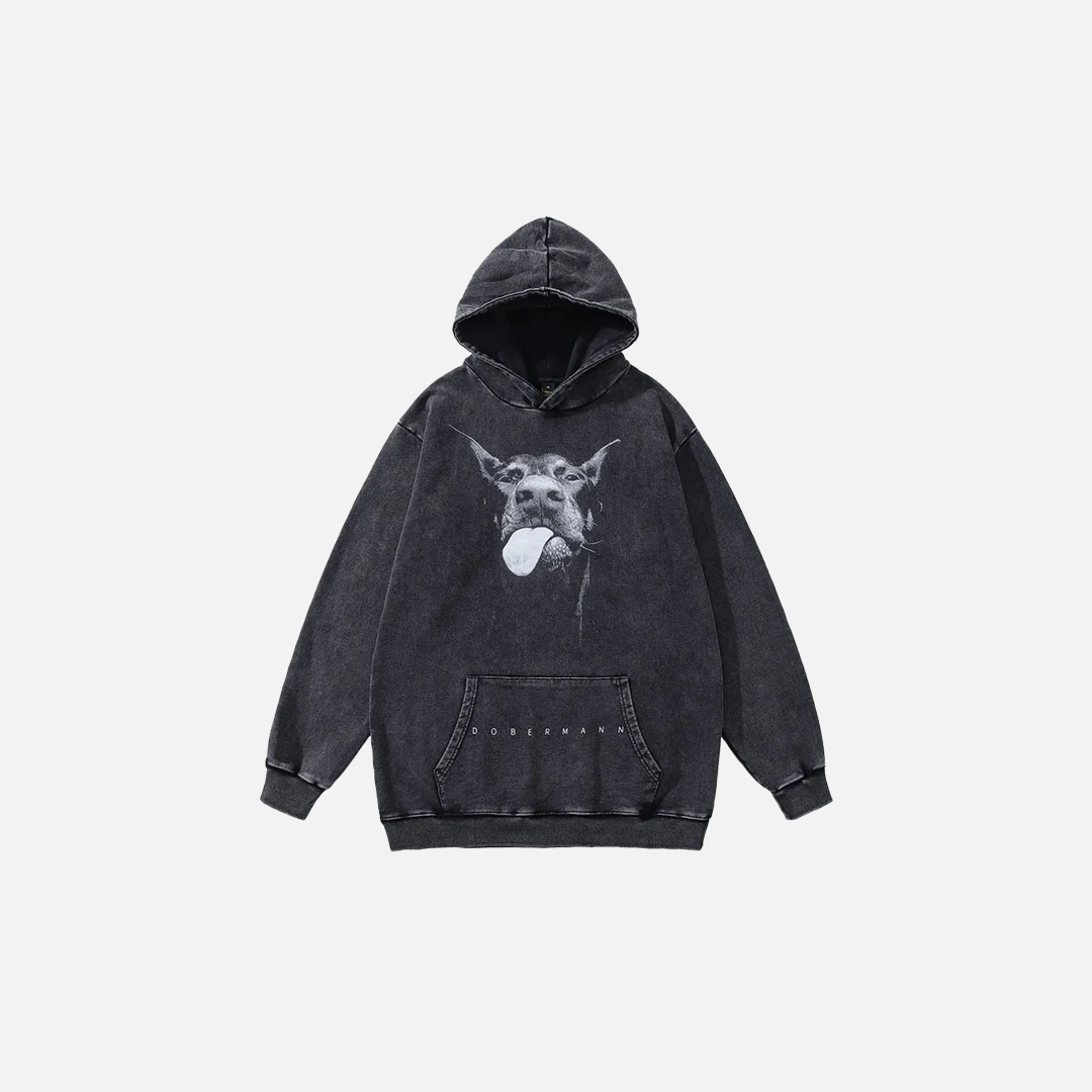 Vintage Hip Hop Dobermann Graphic Hoodie