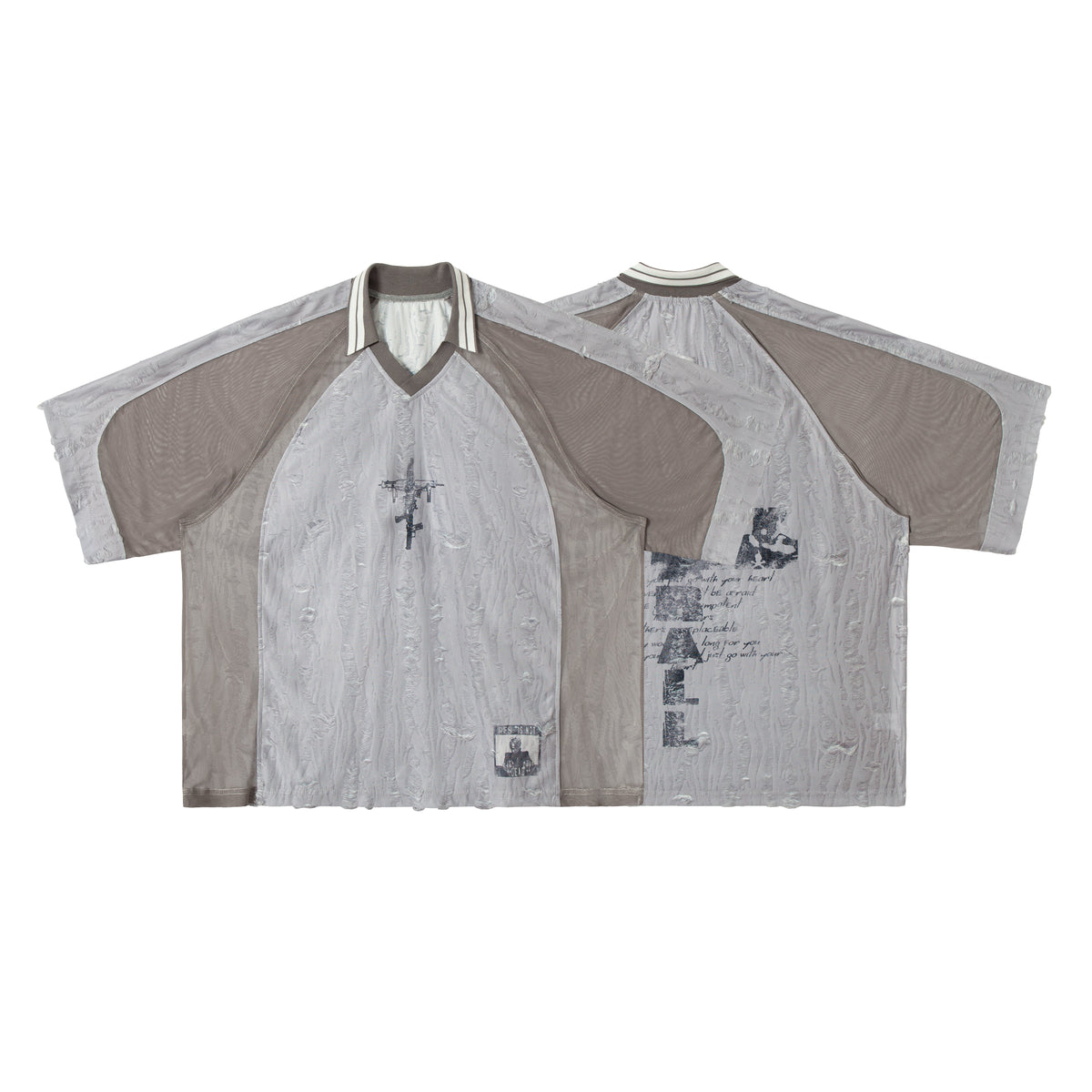 Madxmarx Textured Mesh Patchwork Tee