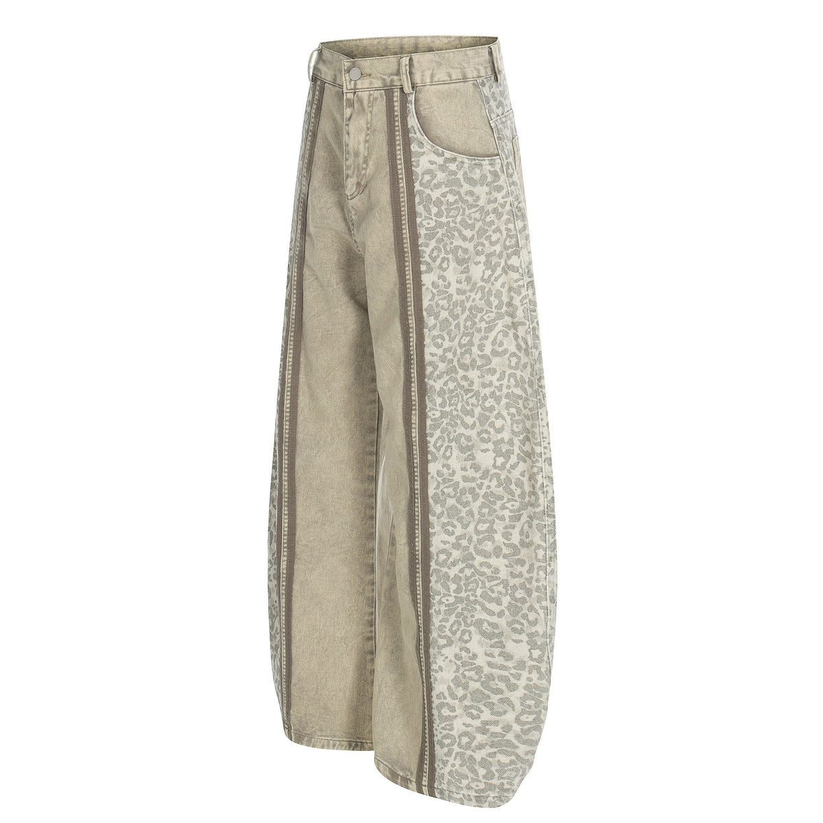 Pantalon en jean à empiècement léopard Madxmarx