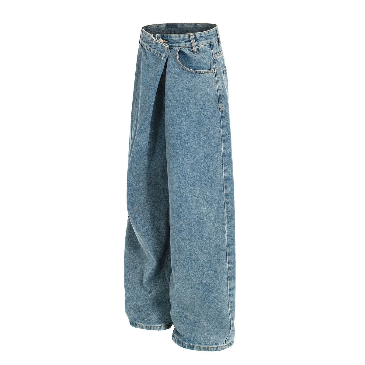 Pantalon large en jean à taille asymétrique Madxmarx