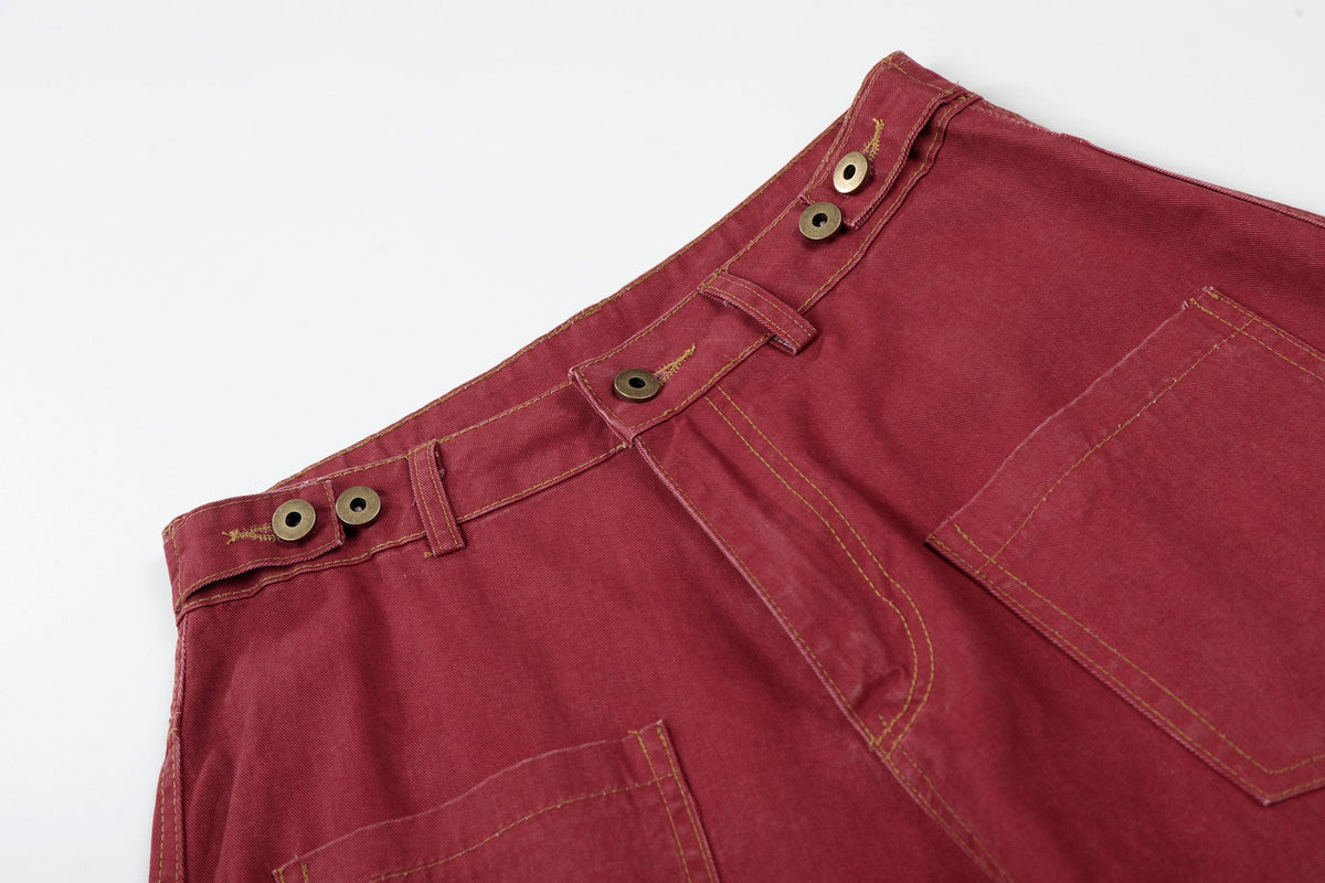Madxmarx „Vintage Red Splatter Wide-Leg Pants“