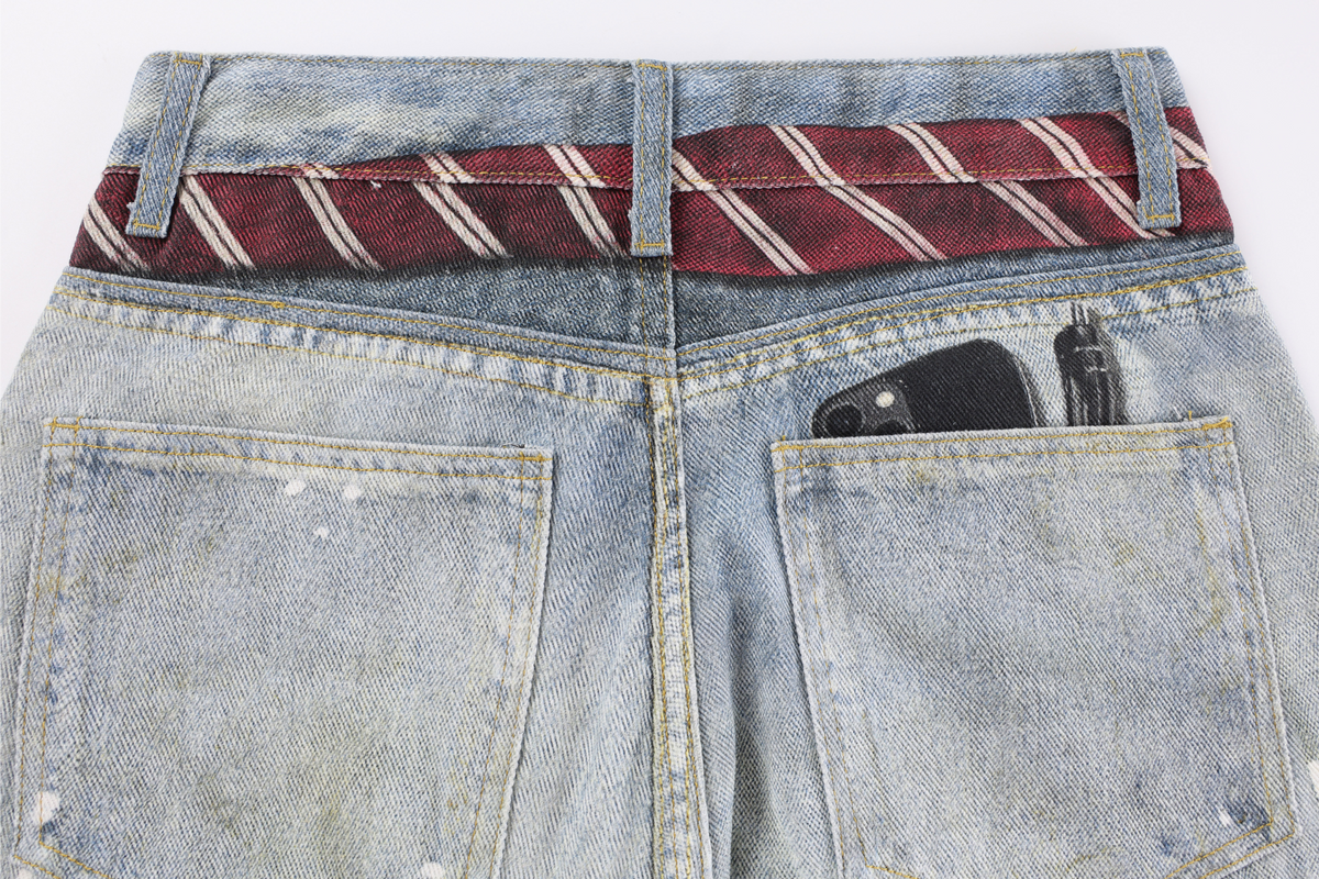 Jeans tonneau délavés à détails noués Madxmarx