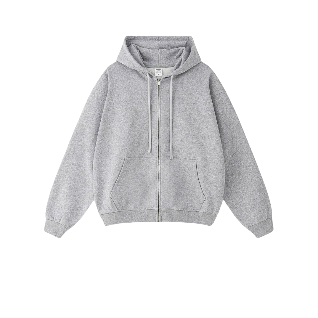 gray zipper hoodie