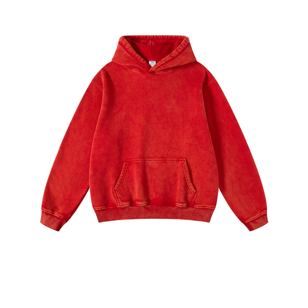 Oversize Fleece Lining Washed Zipper Hoodie & Pullover Hoodie & Pants Setup