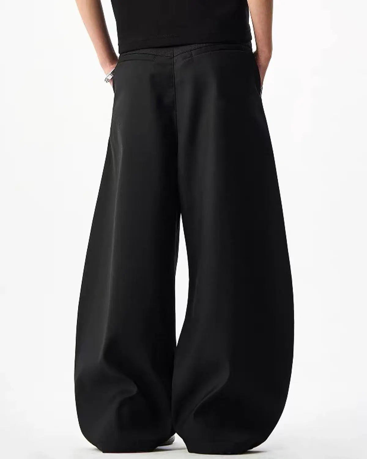 Rope Belt Wide Leg Tailored Pants