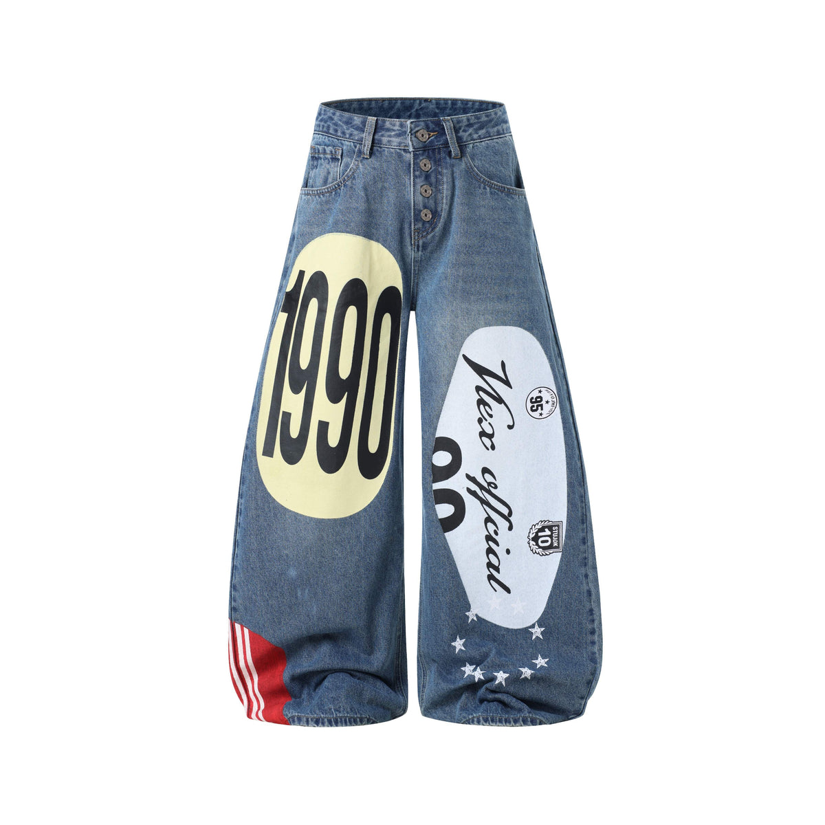 Madxmarx 1990 Graphic Wide-Leg Jeans