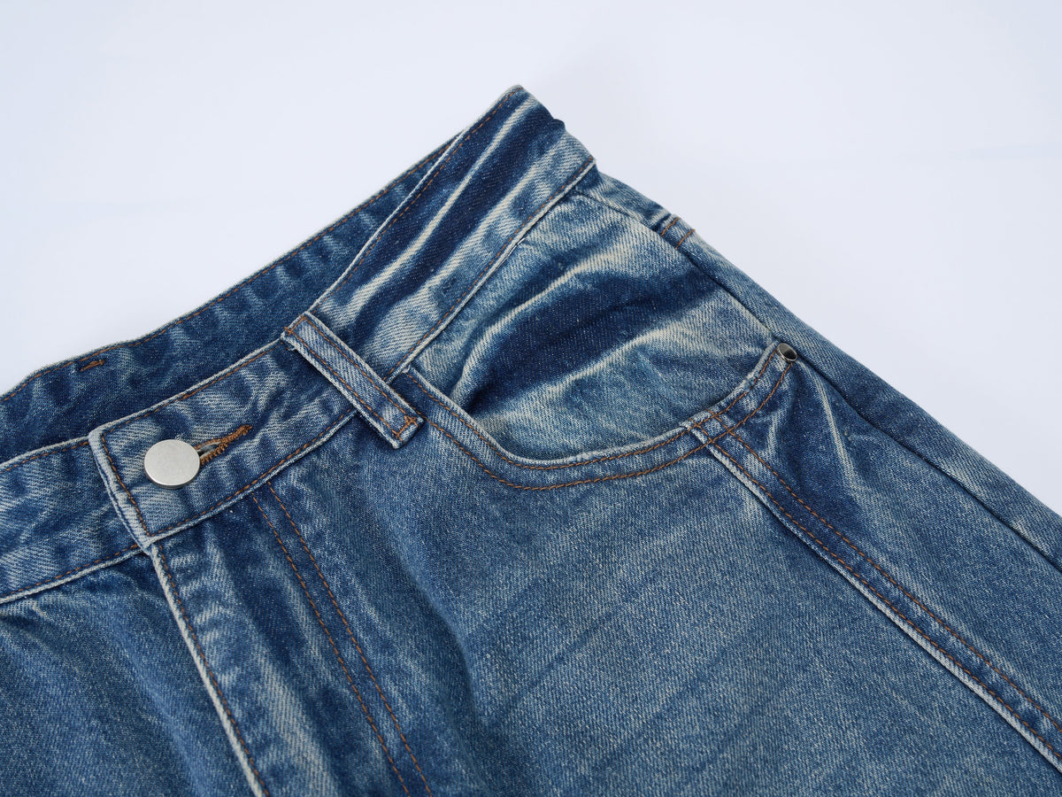 Madxmarx Distressed Wide-Leg Denim Jeans