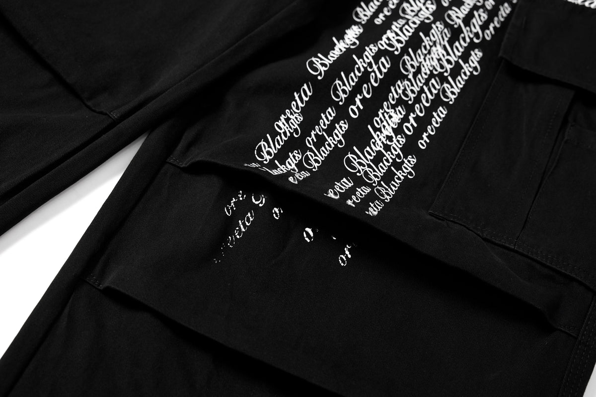 Madxmarx Cross Lettering Cargo Pants