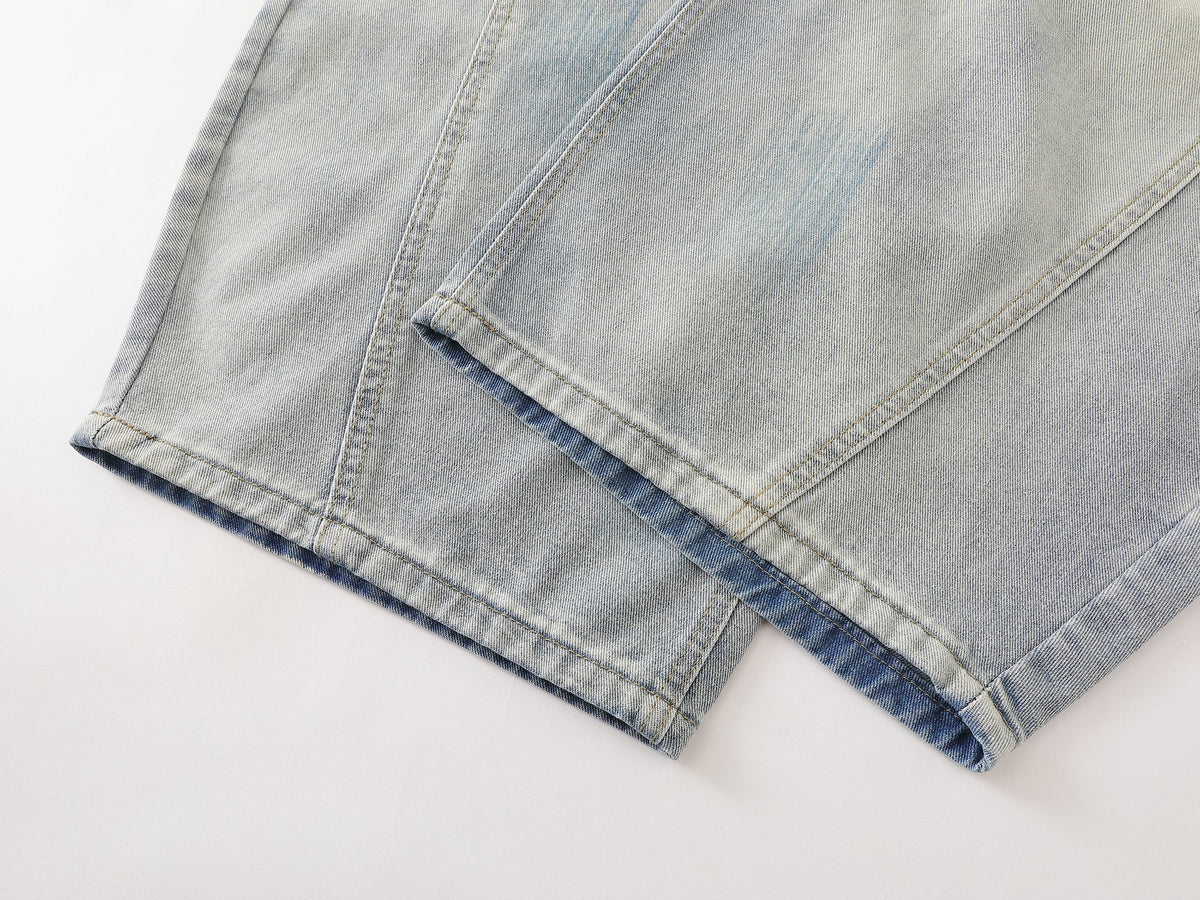 Madxmarx Handbemalte weite Jeans mit Grafik-Print