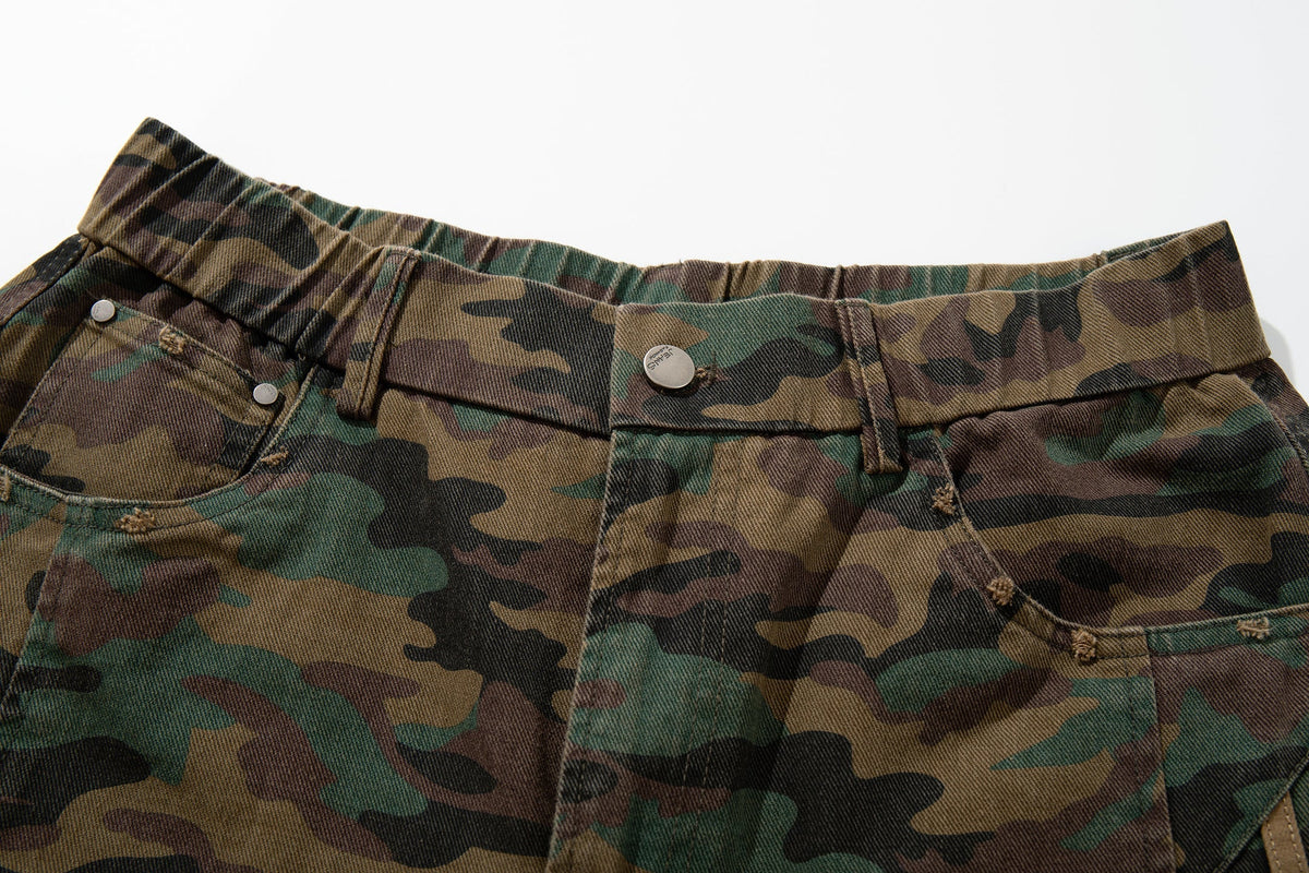 Madxmarx Camo-Stripe-Hose mit weitem Bein