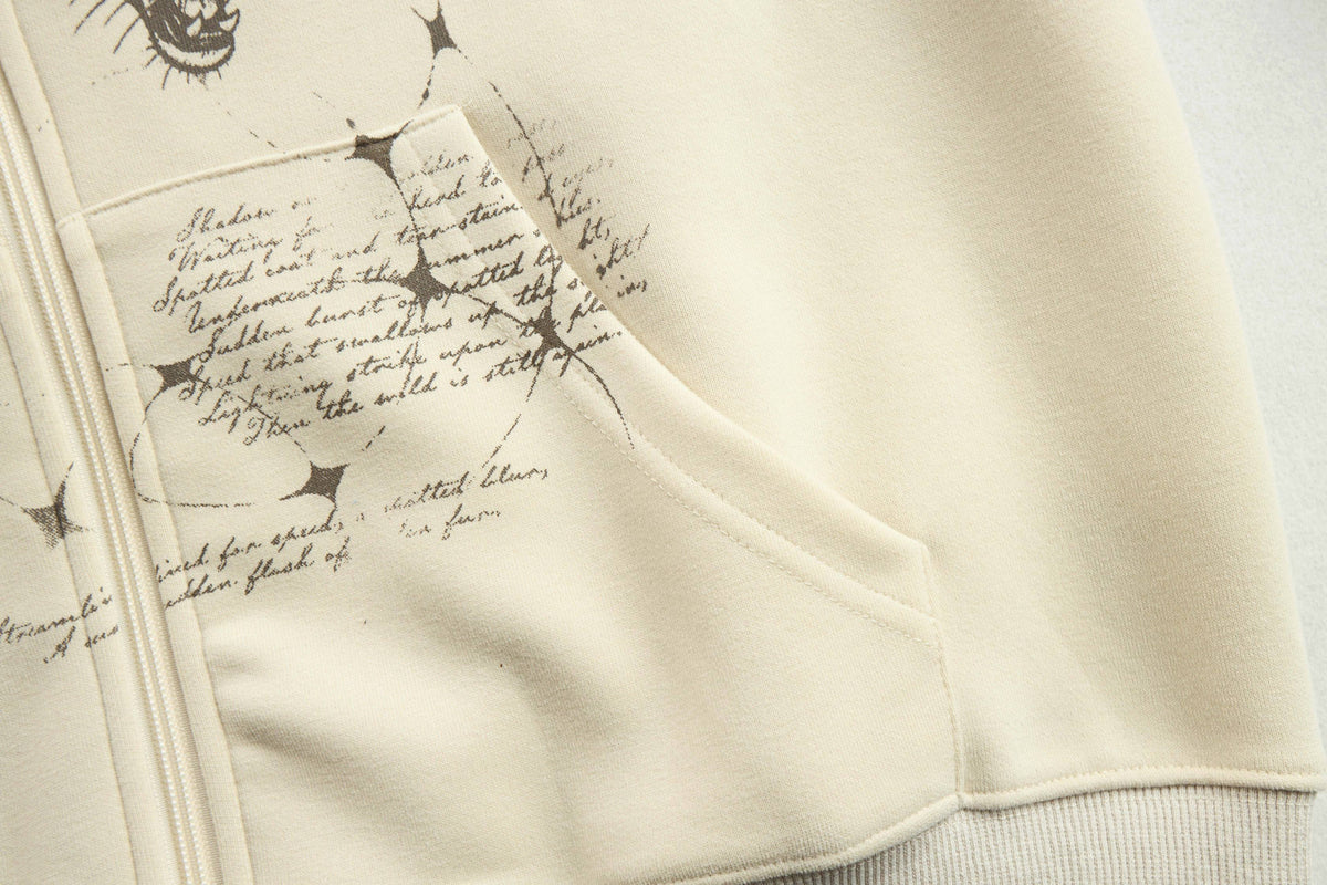 Madxmarx Leopard Star Graphic Zip-Up Hoodie