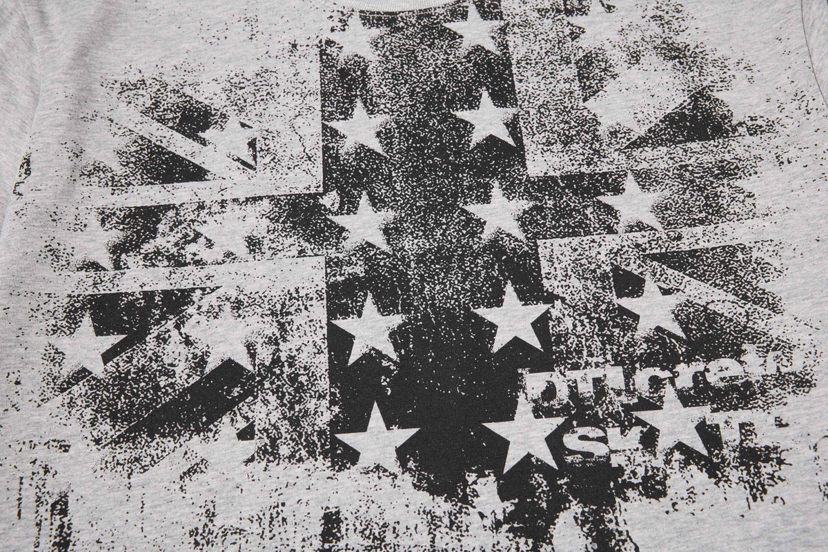 Madxmarx Distressed Star Graphic Long Sleeve Tee