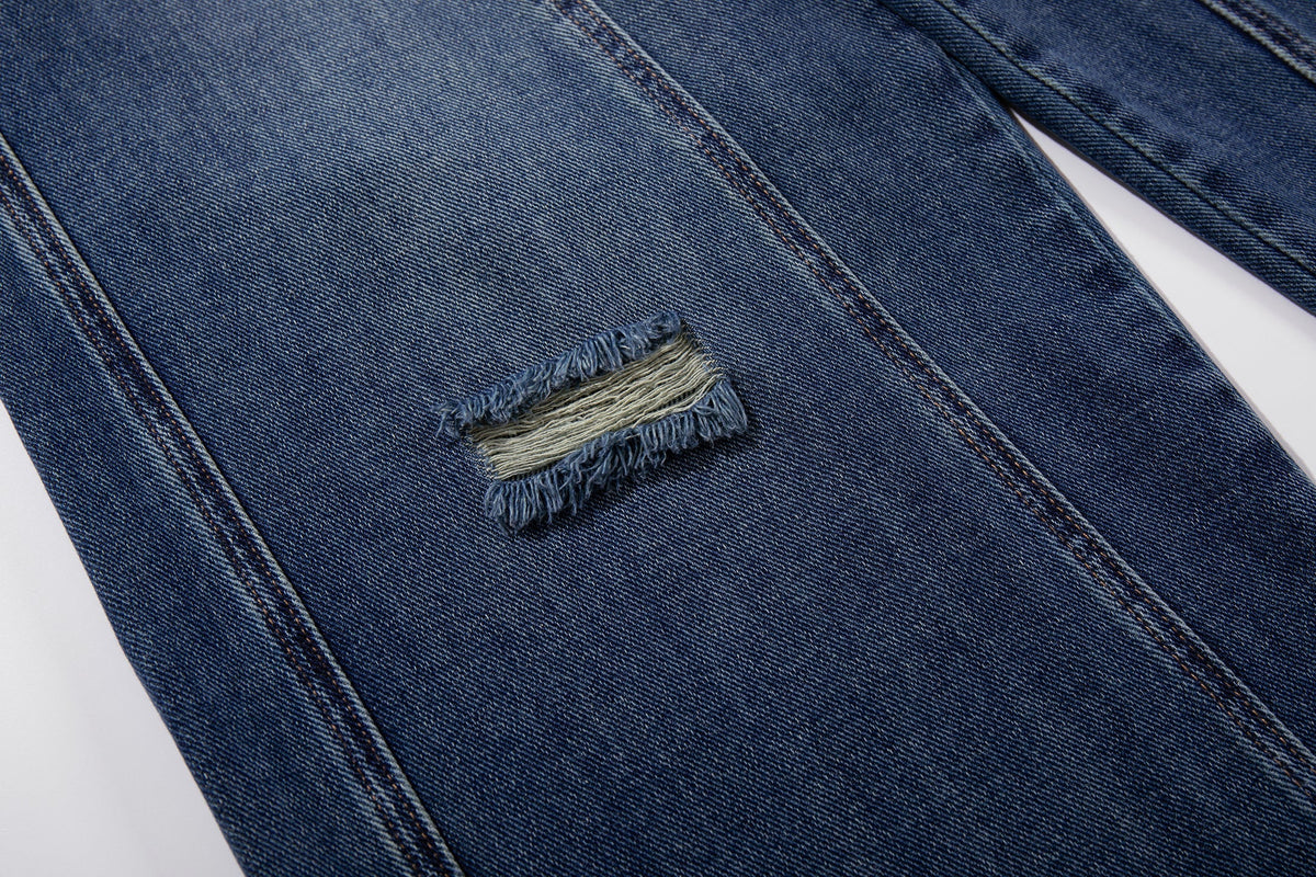 Madxmarx Distressed Panel Wide-Leg Jeans